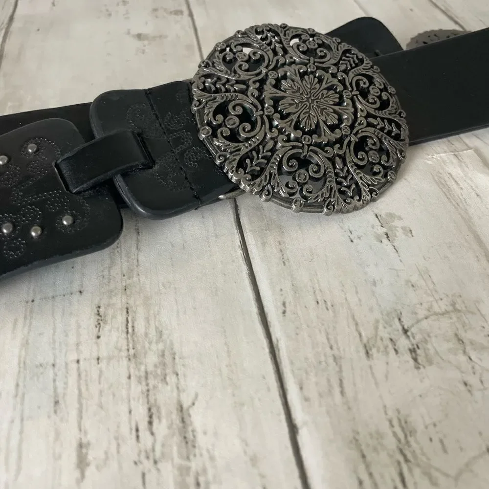 Black Leather Buckle Size XL